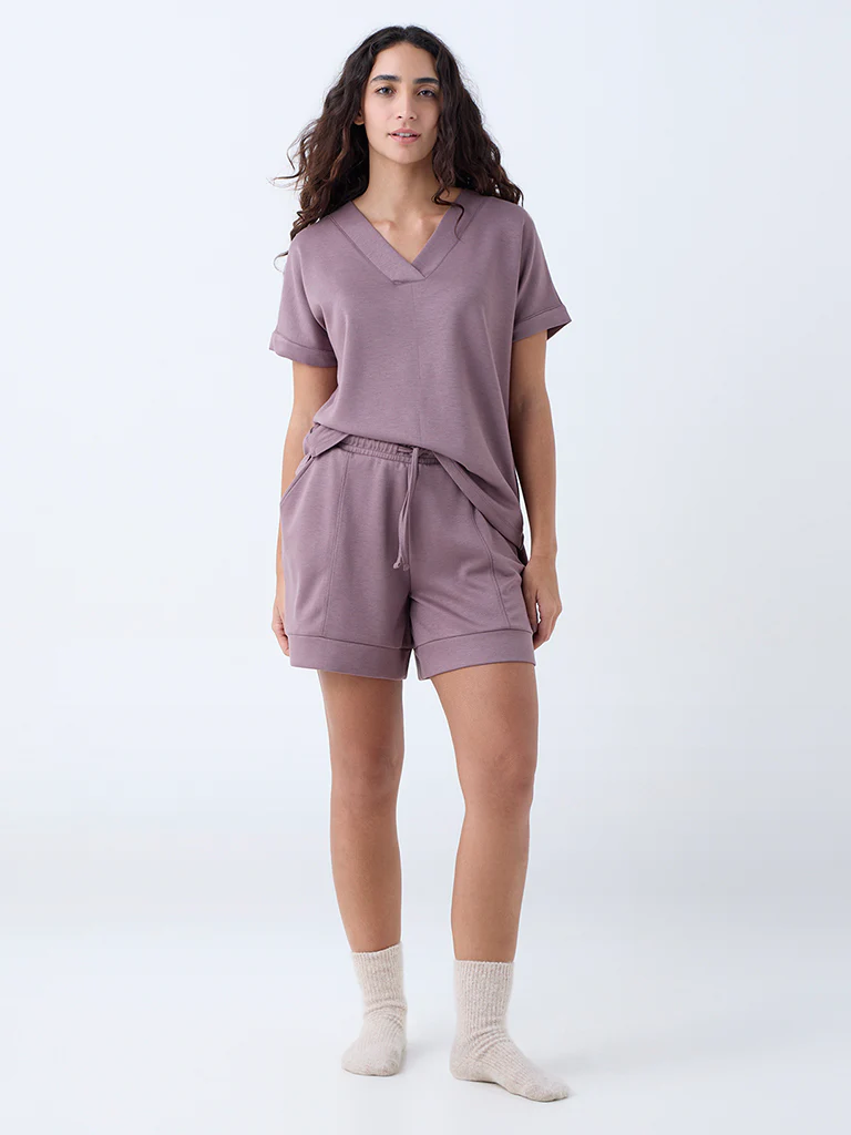 Wunderlove Mauve Solid Top and Bottom (S)