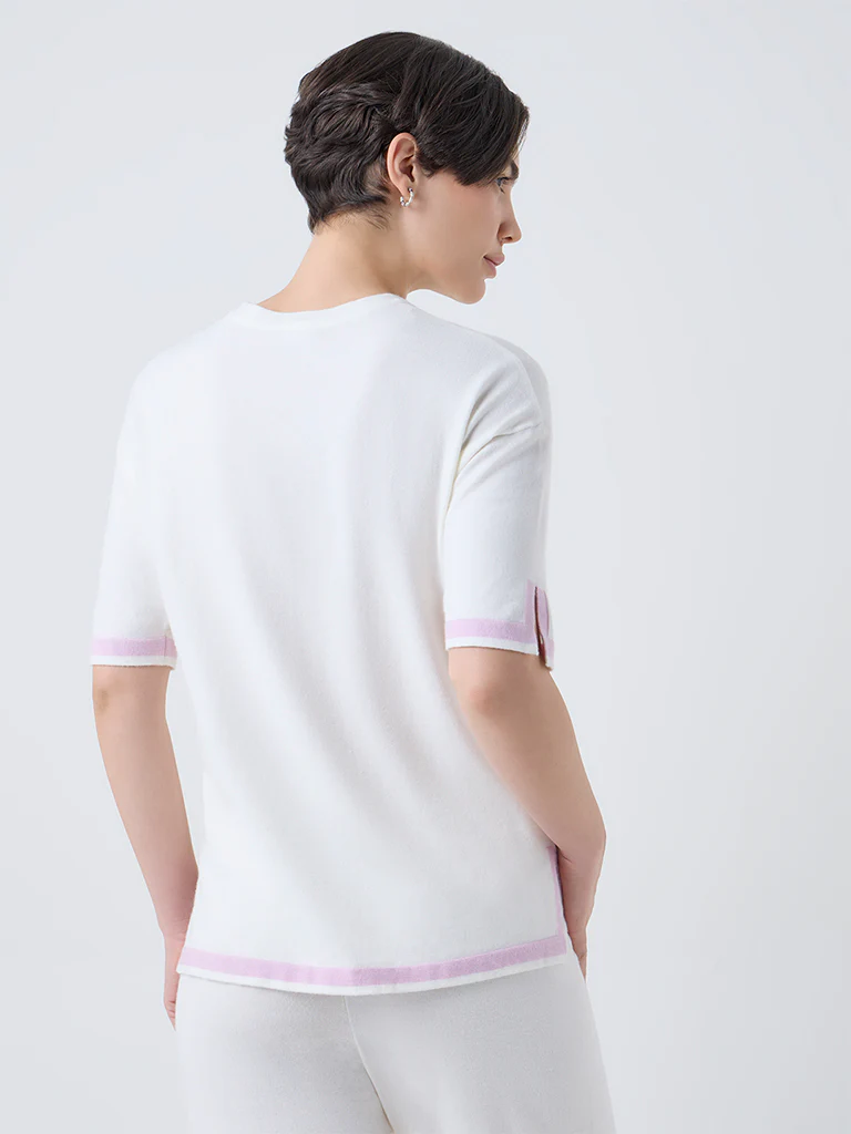 Wunderlove Off-White Solid Top and Bottom (S)