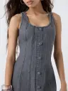 LOV Grey Denim A-Line Dress