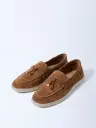 LUNA BLU Tan Suede Penny Loafers