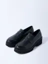 LUNA BLU Black Chunky Loafers