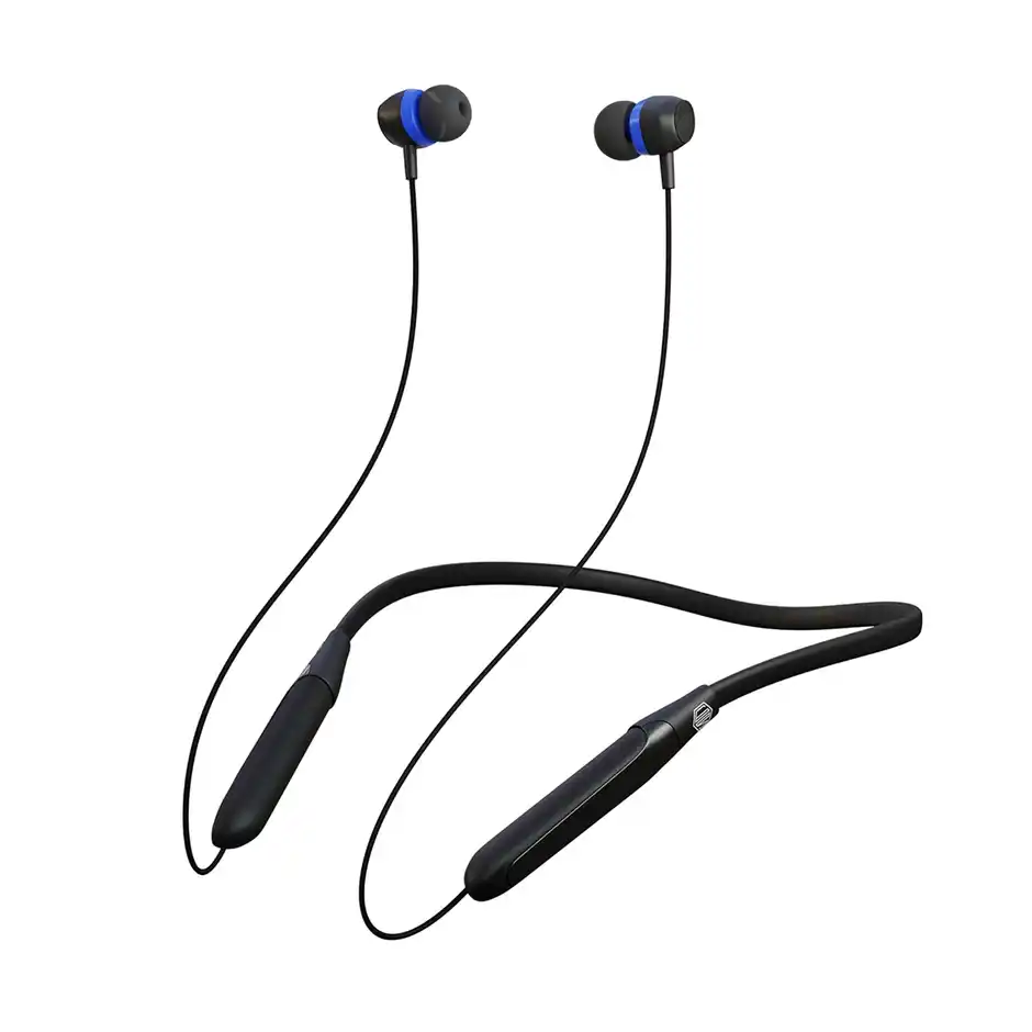 Nu Republic Jive J2 Bluetooth Neckband with Upto 20 hrs Playtime, X-Bass Technology, Calling Mic, Fast Charging & Pairing Earphones - Blue & Black