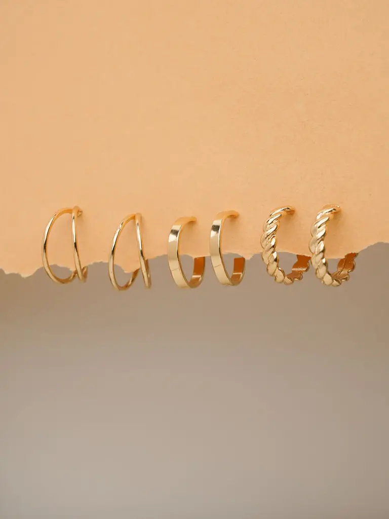 3 pairs Minimal Hoop Earrings